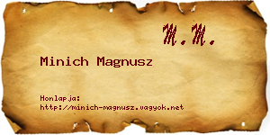 Minich Magnusz névjegykártya